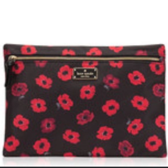 Kate Spade Wilson Road Mini Poppy Large Drewe Bag Clutch Pouch